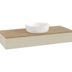 V&b antao servantskap 1 skuff glatt 1200x190x500 u/kranhull silkegrå/eik