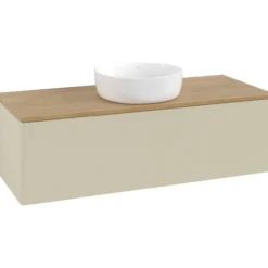 V&b antao servantskap 1 skuff glatt 1200x360x500 u/kranhull silkegrå/eik