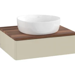 V&b antao servantskap 1 skuff glatt 600x190x500 u/kranhull silkegrå/valnøtt