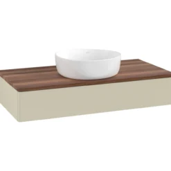 V&b antao servantskap 1 skuff glatt 1000x190x500 u/kranhull silkegrå/valnøtt