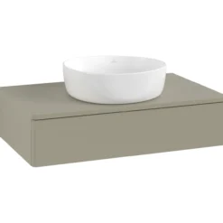 V&b antao servantskap 1 skuff glatt 800x190x500 u/kranhull stengrå