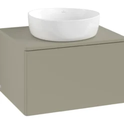V&b antao servantskap 1 skuff glatt 600x360x500 u/kranhull stengrå