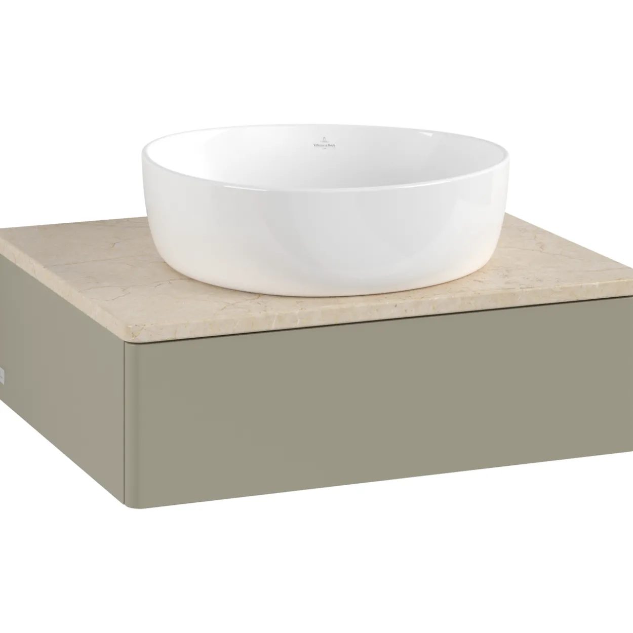 V&b antao servantskap 1 skuff glatt 600x190x500 u/kranhull stengrå/créme