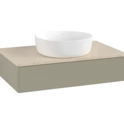 V&b antao servantskap 1 skuff glatt 800x190x500 u/kranhull stengrå/créme