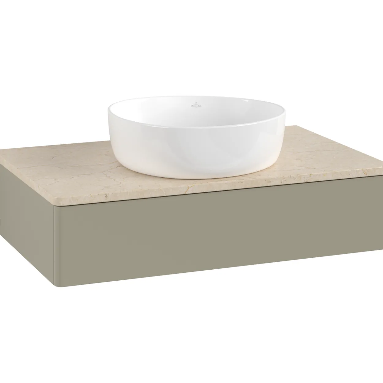 V&b antao servantskap 1 skuff glatt 800x190x500 u/kranhull stengrå/créme