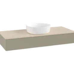 V&b antao servantskap 1 skuff glatt 1200x190x500 u/kranhull stengrå/créme