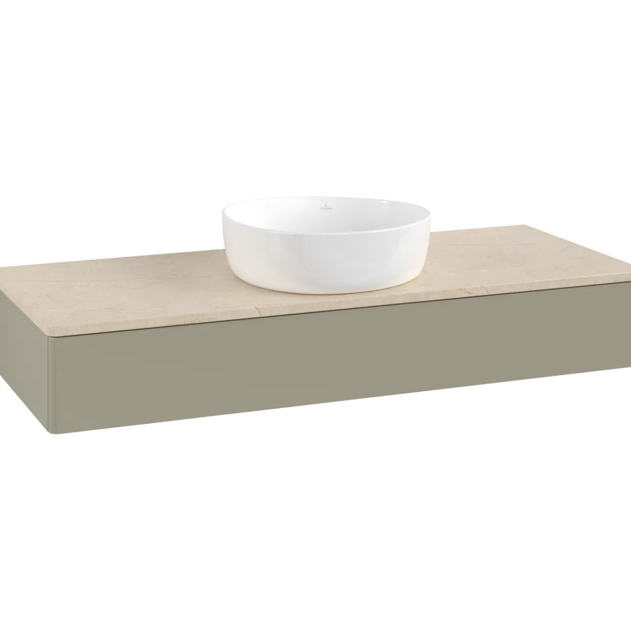 V&b antao servantskap 1 skuff glatt 1200x190x500 u/kranhull stengrå/créme