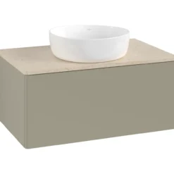 V&b antao servantskap 1 skuff glatt 800x360x500 u/kranhull stengrå/créme