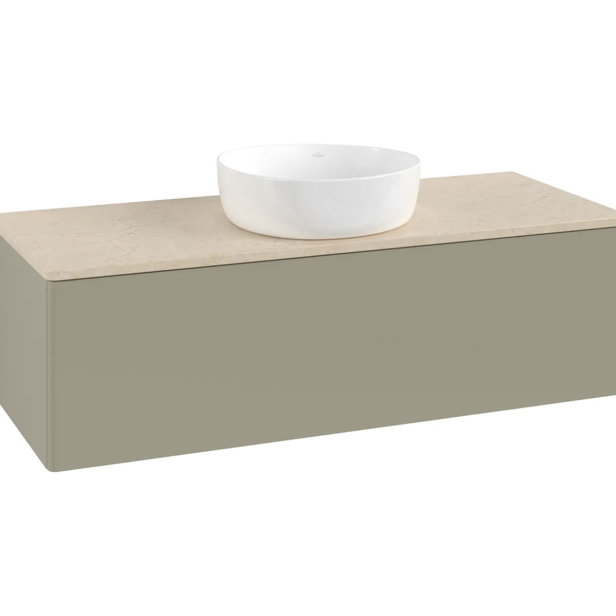 V&b antao servantskap 1 skuff glatt 1200x360x500 u/kranhull stengrå/créme
