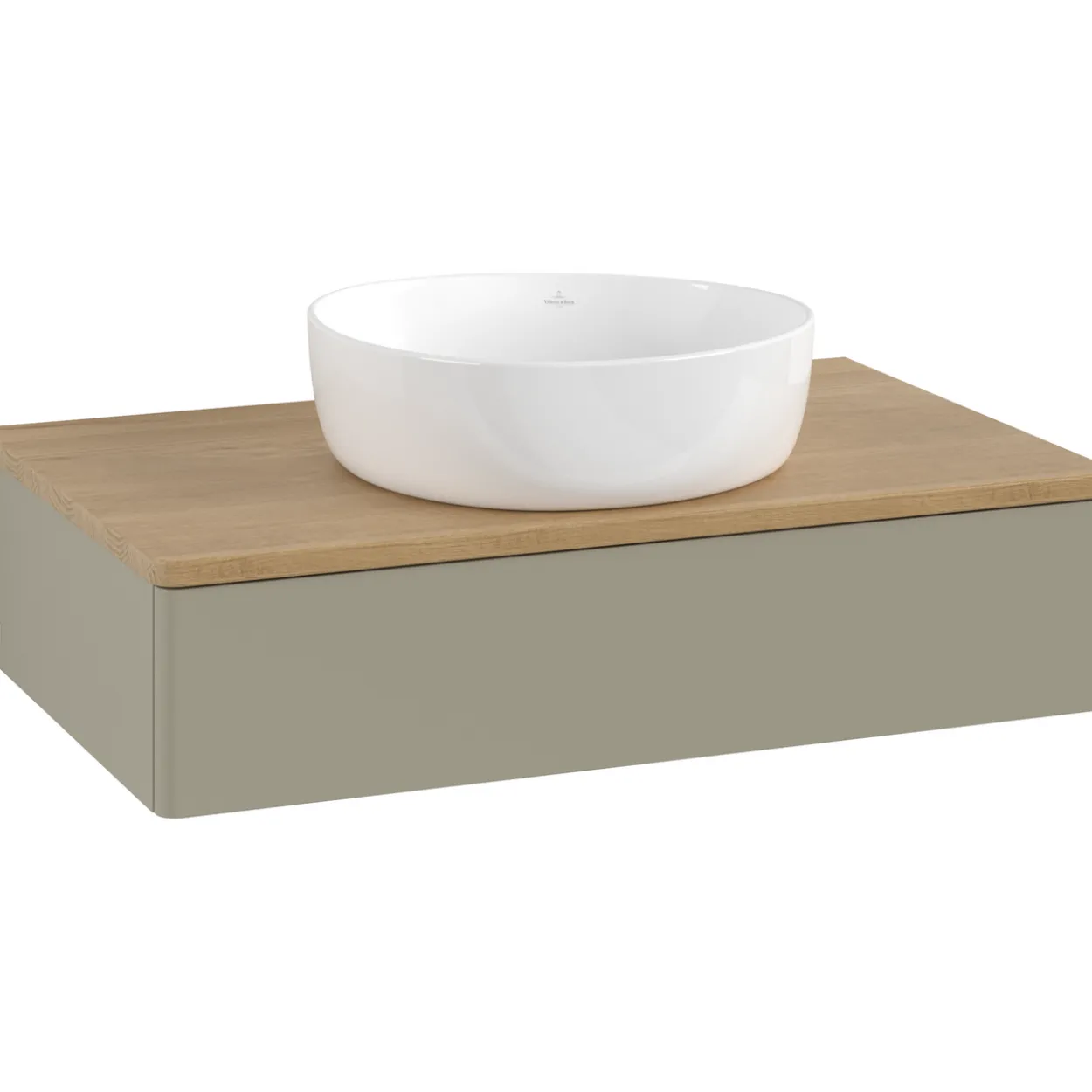 V&b antao servantskap 1 skuff glatt 800x190x500 u/kranhull stengrå/eik