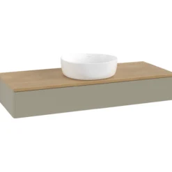 V&b antao servantskap 1 skuff glatt 1200x190x500 u/kranhull stengrå/eik