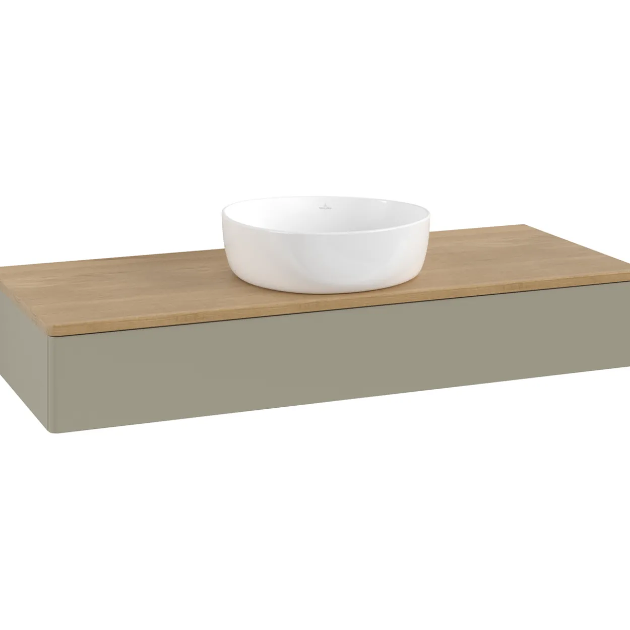 V&b antao servantskap 1 skuff glatt 1200x190x500 u/kranhull stengrå/eik