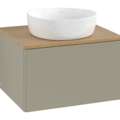 V&b antao servantskap 1 skuff glatt 600x360x500 u/kranhull stengrå/eik