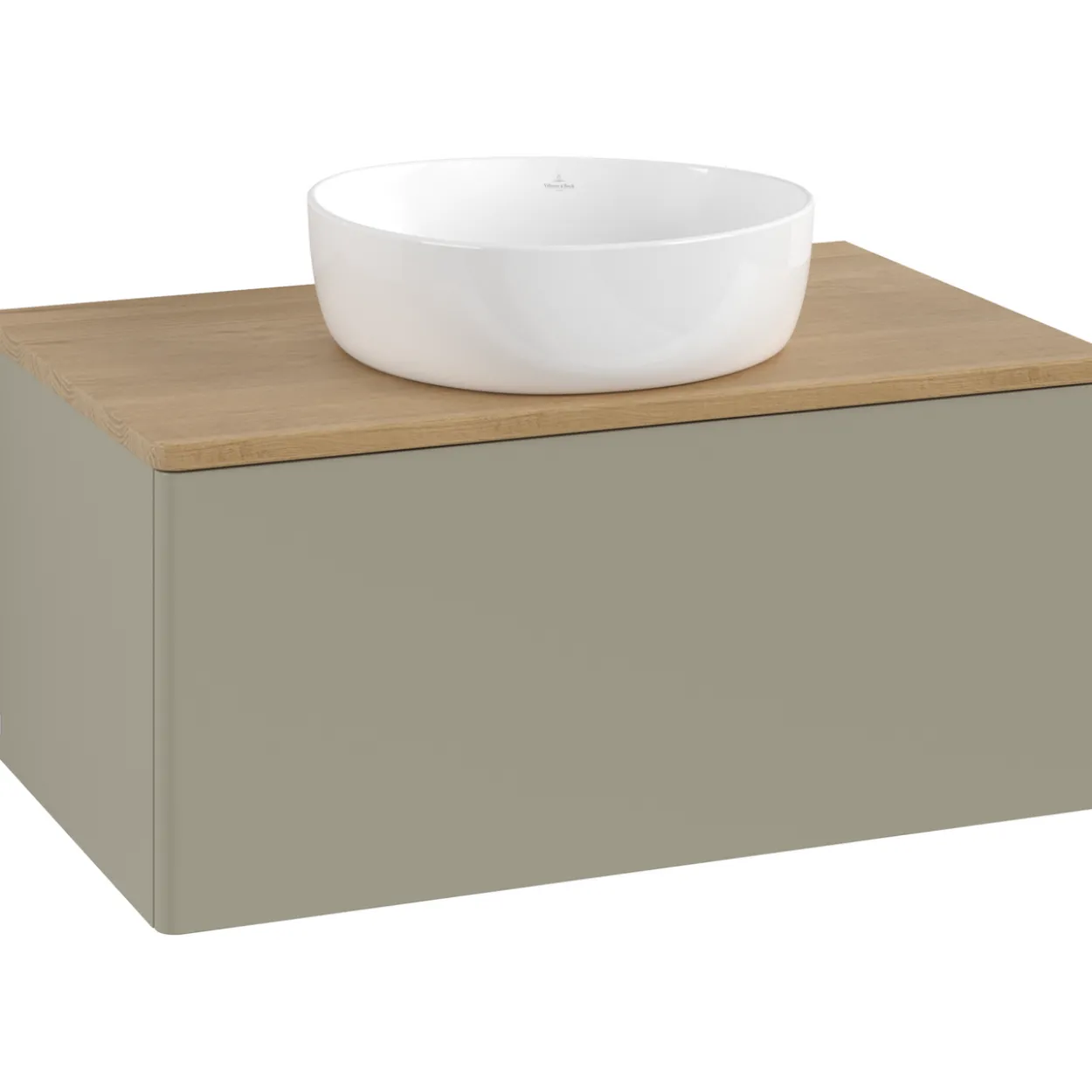 V&b antao servantskap 1 skuff glatt 800x360x500 u/kranhull stengrå/eik