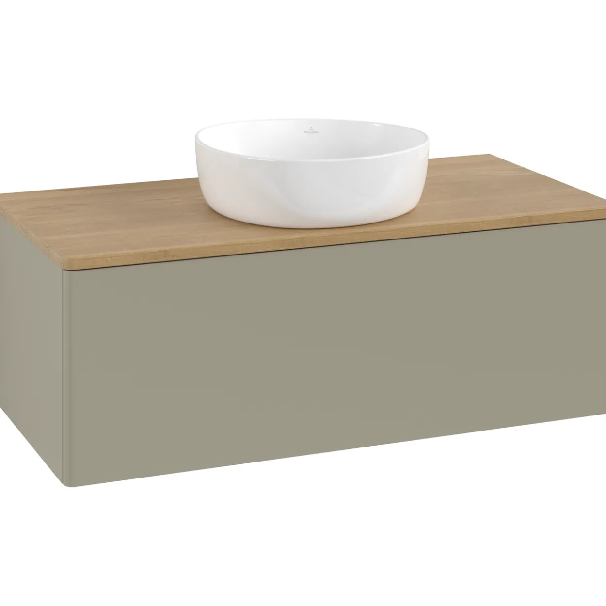 V&b antao servantskap 1 skuff glatt 1000x360x500 u/kranhull stengrå/eik