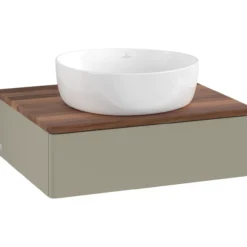 V&b antao servantskap 1 skuff glatt 600x190x500 u/kranhull stengrå/valnøtt