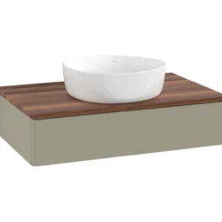 V&b antao servantskap 1 skuff glatt 800x190x500 u/kranhull stengrå/valnøtt