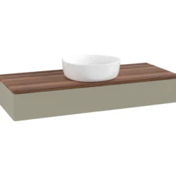 V&b antao servantskap 1 skuff glatt 1200x190x500 u/kranhull stengrå/valnøtt