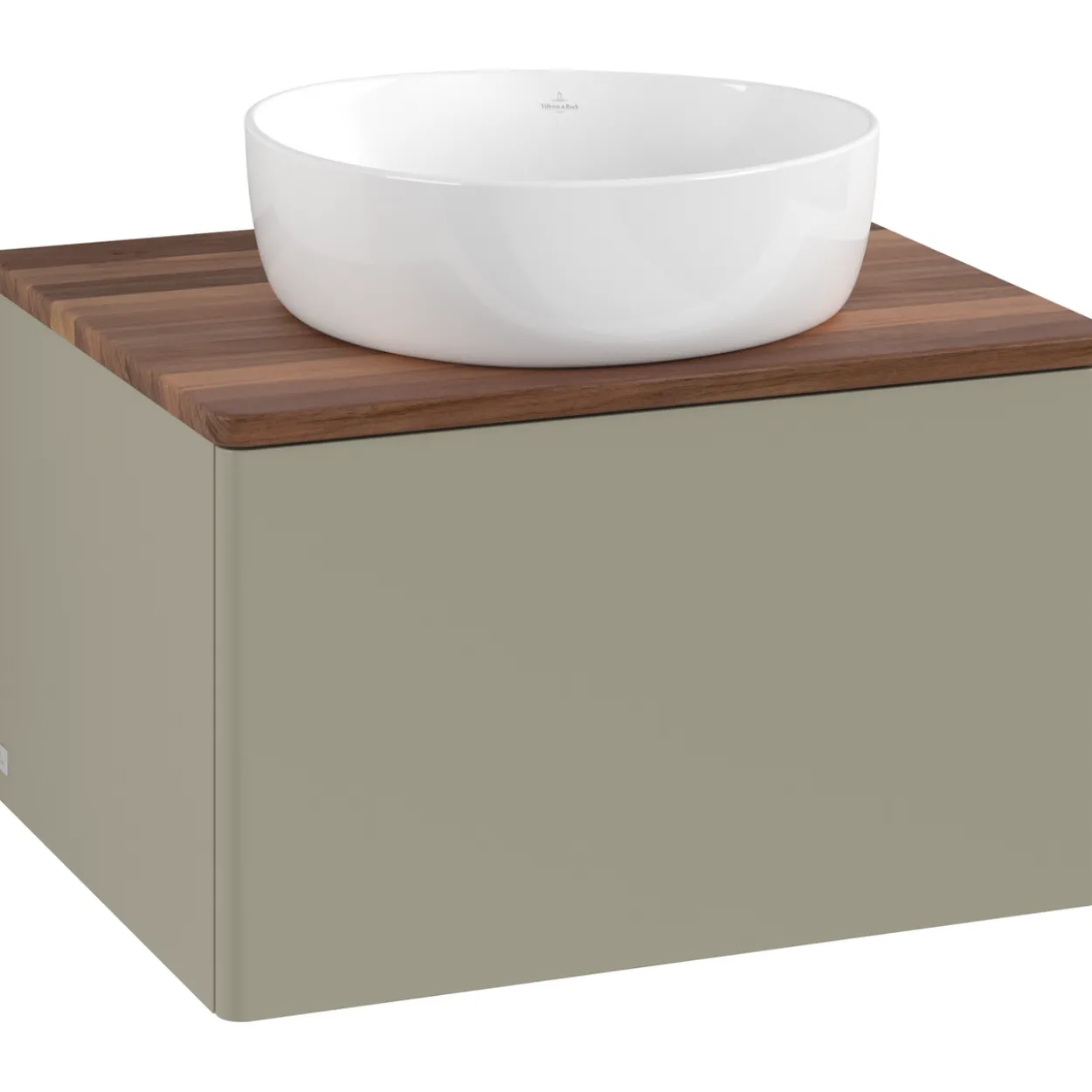 V&b antao servantskap 1 skuff glatt 600x360x500 u/kranhull stengrå/valnøtt