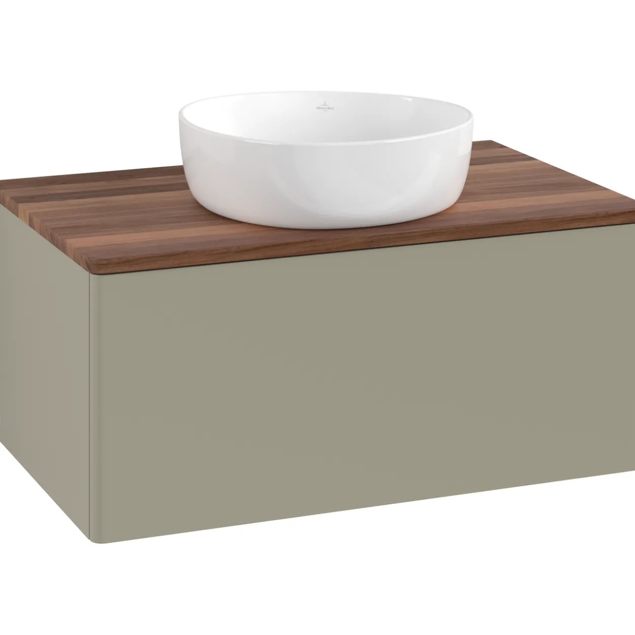 V&b antao servantskap 1 skuff glatt 800x360x500 u/kranhull stengrå/valnøtt
