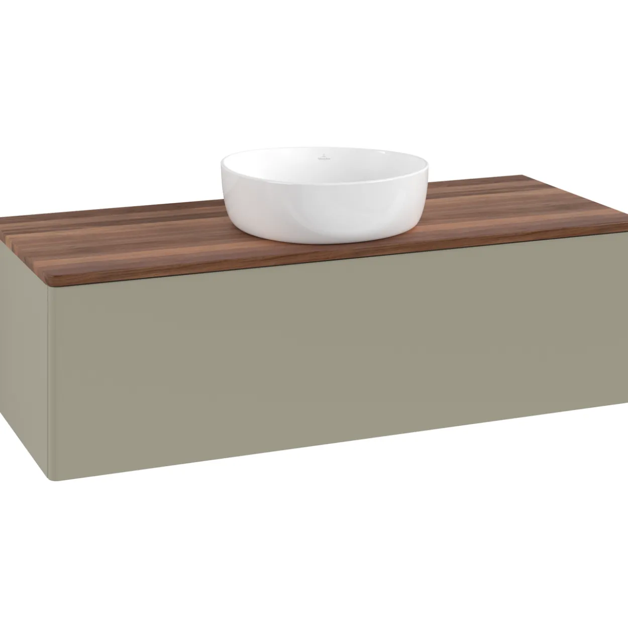 V&b antao servantskap 1 skuff glatt 1200x360x500 u/kranhull stengrå/valnøtt