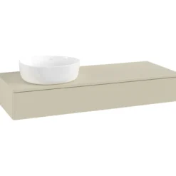 V&b antao servantskap 1 skuff glatt 1200x190x500 venstre m/kranhull m/lys silkegrå