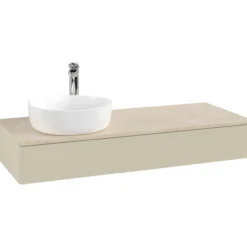 V&b antao servantskap 1 skuff glatt 1200x190x500 venstre m/kranhull silkegrå/créme
