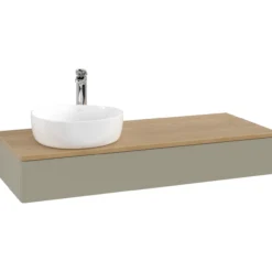 V&b antao servantskap 1 skuff glatt 1200x190x500 venstre m/kranhull stengrå/eik