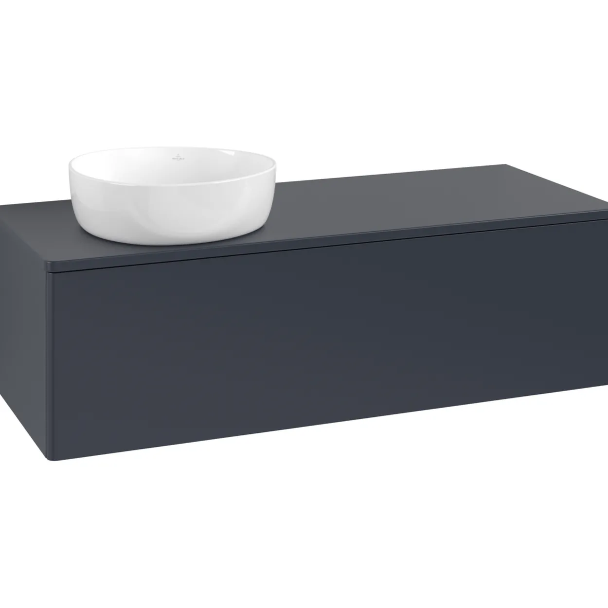 V&b antao servantskap 1 skuff glatt 1200x360x500 venstre u/kranhull blå