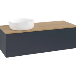V&b antao servantskap 1 skuff glatt 1200x360x500 venstre u/kranhull blå/eik