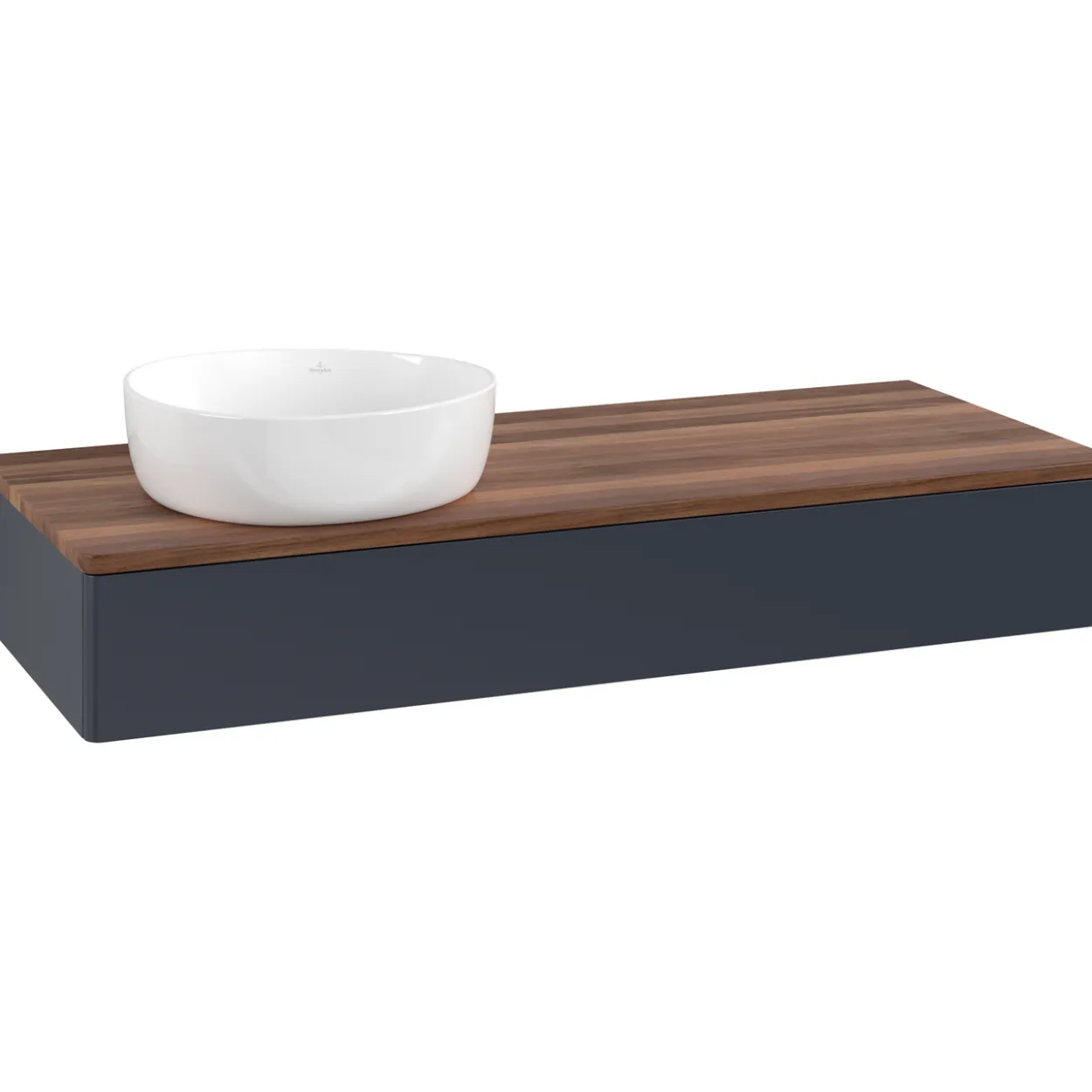 V&b antao servantskap 1 skuff glatt 1200x190x500 venstre u/kranhull blå/valnøtt
