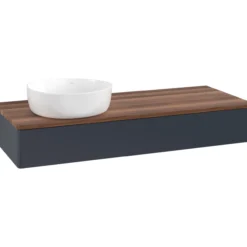 V&b antao servantskap 1 skuff glatt 1200x190x500 venstre u/kranhull m/lys blå/valnøtt