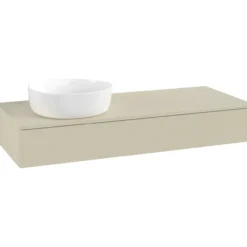 V&b antao servantskap 1 skuff glatt 1200x190x500 venstre u/kranhull silkegrå