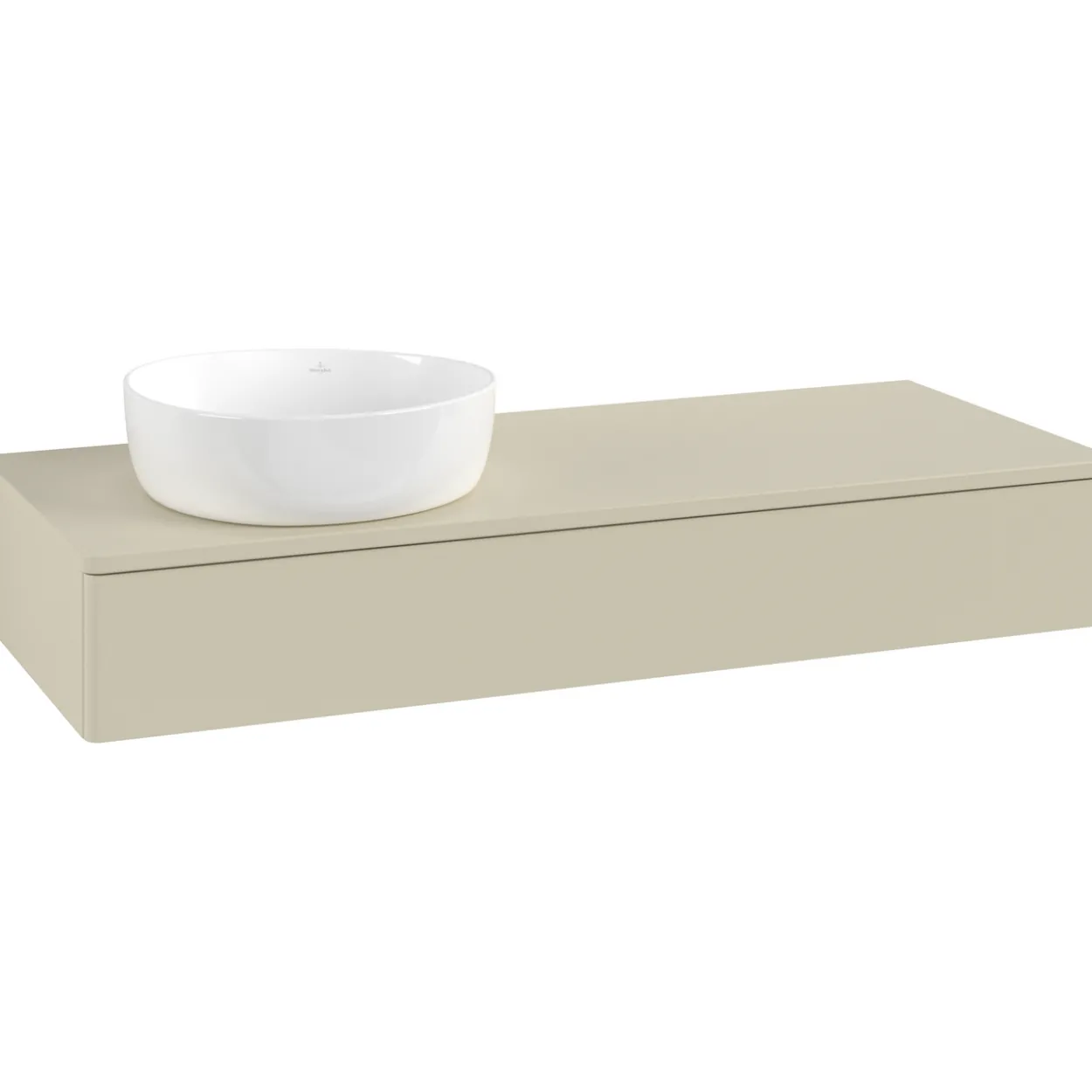 V&b antao servantskap 1 skuff glatt 1200x190x500 venstre u/kranhull silkegrå