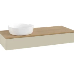 V&b antao servantskap 1 skuff glatt 1200x190x500 venstre u/kranhull silkegrå/eik