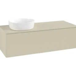 V&b antao servantskap 1 skuff glatt 1200x360x500 venstre u/kranhull silkegrå