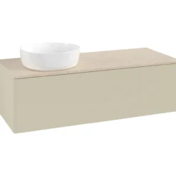 V&b antao servantskap 1 skuff glatt 1200x360x500 venstre u/kranhull silkegrå/créme