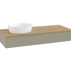 V&b antao servantskap 1 skuff glatt 1200x190x500 venstre u/kranhull stengrå/eik