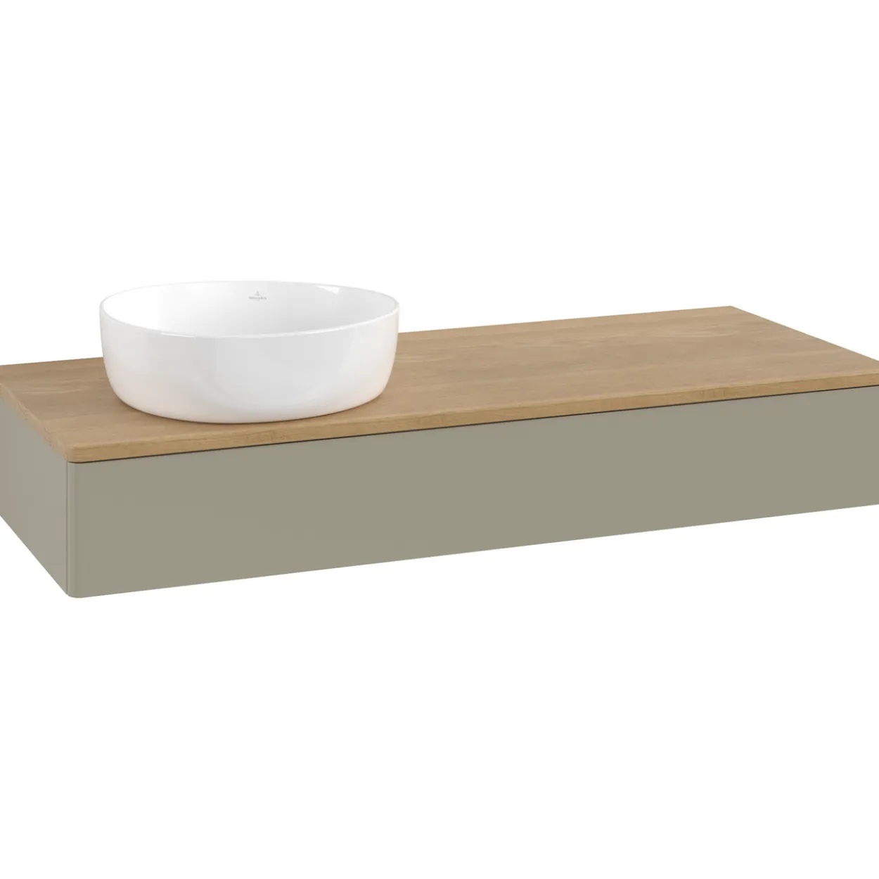 V&b antao servantskap 1 skuff glatt 1200x190x500 venstre u/kranhull stengrå/eik