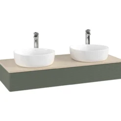 V&b antao servantskap 1 skuff rillet 1200x190x500 for 2 serv. m/kranhull grønn/créme