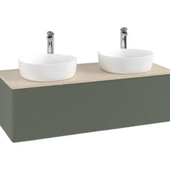 V&b antao servantskap 1 skuff rillet 1200x360x500 for 2 serv. m/kranhull grønn/créme