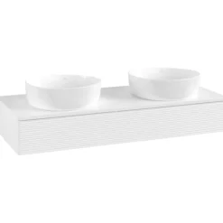 V&b antao servantskap 1 skuff rillet 1200x190x500 for 2 serv. m/kranhull matt hvit