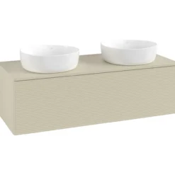V&b antao servantskap 1 skuff rillet 1200x360x500 for 2 serv. m/kranhull silkegrå