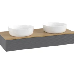 V&b antao servantskap 1 skuff rillet 1200x190x500 for 2 serv. u/kranhull antrasitt/eik