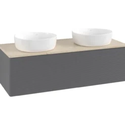 V&b antao servantskap 1 skuff rillet 1200x360x500 for 2 serv. u/kranhull antrasitt/créme