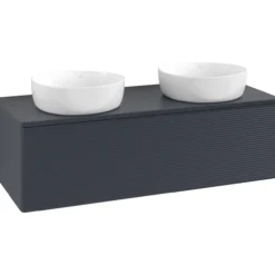 V&b antao servantskap 1 skuff rillet 1200x360x500 for 2 serv. u/kranhull blå