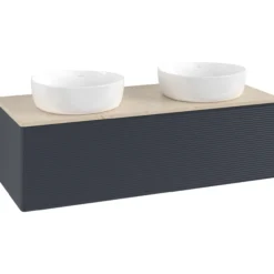 V&b antao servantskap 1 skuff rillet 1200x360x500 for 2 serv. u/kranhull blå/créme