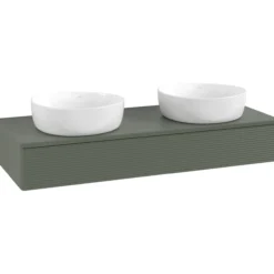 V&b antao servantskap 1 skuff rillet 1200x190x500 for 2 serv. u/kranhull grønn