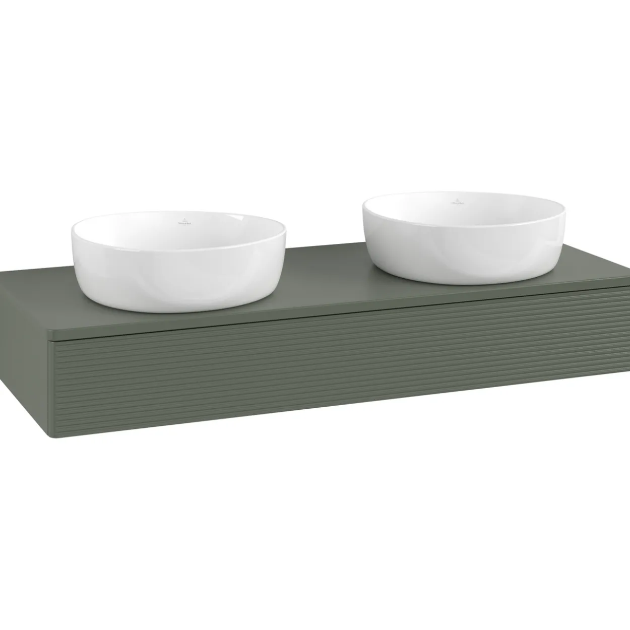 V&b antao servantskap 1 skuff rillet 1200x190x500 for 2 serv. u/kranhull grønn