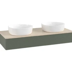 V&b antao servantskap 1 skuff rillet 1200x190x500 for 2 serv. u/kranhull grønn/créme